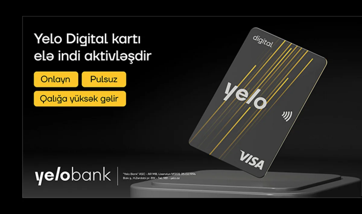 “Yelo Bank”dan yeni rəqəmsal kart: “Yelo Digital Card”!