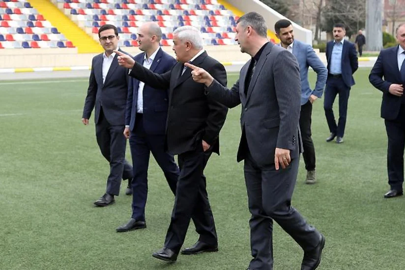AFFA prezidenti Ağsu şəhər stadionuna baxış keçirib