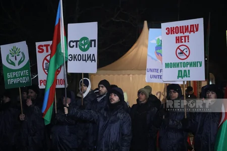 Акция на дороге Ханкенди-Лачын продолжается и в вечерние часы