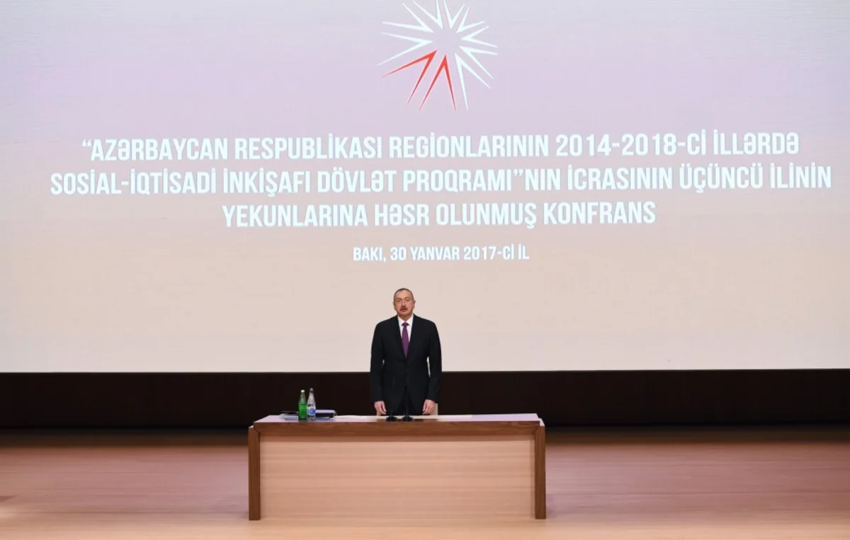 Azerbaijani President attends conference on results of third year implementation of State Program on socio-economic development of regions