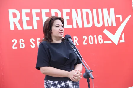“Yeni Azərbaycan” referendum üzrə təşviqat qrupu Gəncədə seçicilərlə görüş keçirib