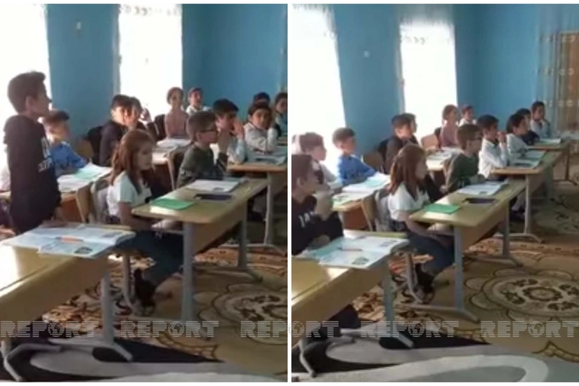 Müəllim uçqun olan məktəbin şagirdlərinə evində dərs keçir