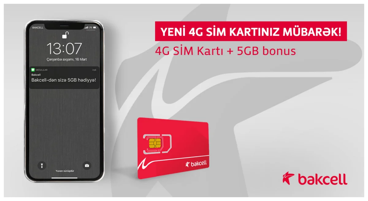 “Bakcell”in 4G şəbəkəsinə keç və 5 GB İnternet hədiyyə al!