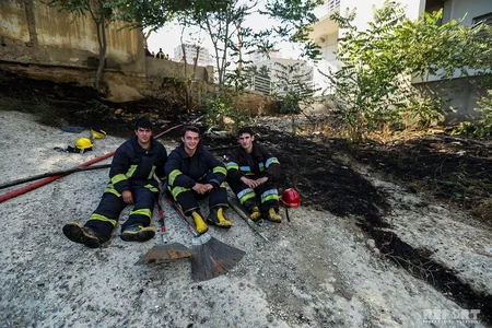 Bakıda ağaclıq sahədə baş verən yanğın söndürülüb - FOTO - YENİLƏNİB-2