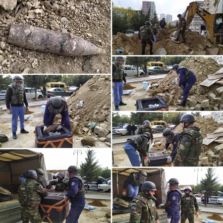 Bakıda binanın zirzəmisində top mərmisi tapılıb