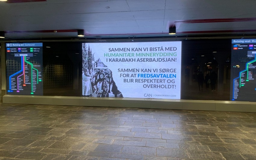 Osloda Qarabağ həqiqətləri barədə məlumat verən 200 bilbord quraşdırılıb