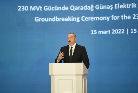 Ilham Aliyev inaugurates Garadagh Solar Power Plant