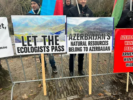 Protest against eco-terror and plunder of resources in Azerbaijani territories held in Hague