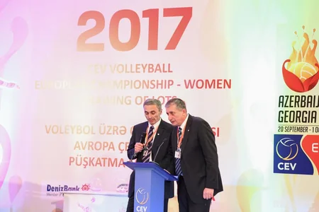 Прошла жеребьевка предстоящего в Азербайджане и Грузии ЧЕ-2017 среди женщин по волейболу - ВИДЕО - ФОТО