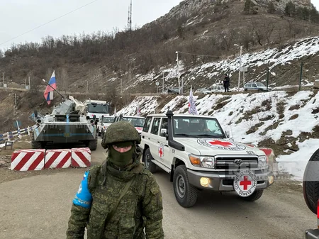 На дороге Ханкенди-Лачын созданы условия для беспрепятственного проезда автомобилей МККК