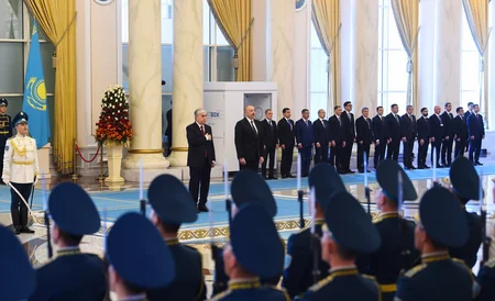 Astanada Prezident İlham Əliyevin rəsmi qarşılanma mərasimi olub - VİDEO - YENİLƏNİB