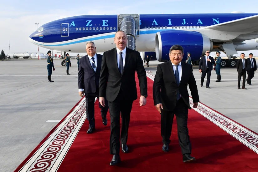 President of Azerbaijan arrives in Kyrgyzstan for visit
