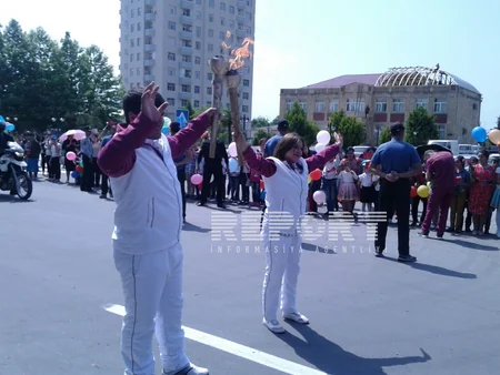 ​İlk Avropa Oyunlarının məşəli Balakən rayonuna gətirilib - FOTO