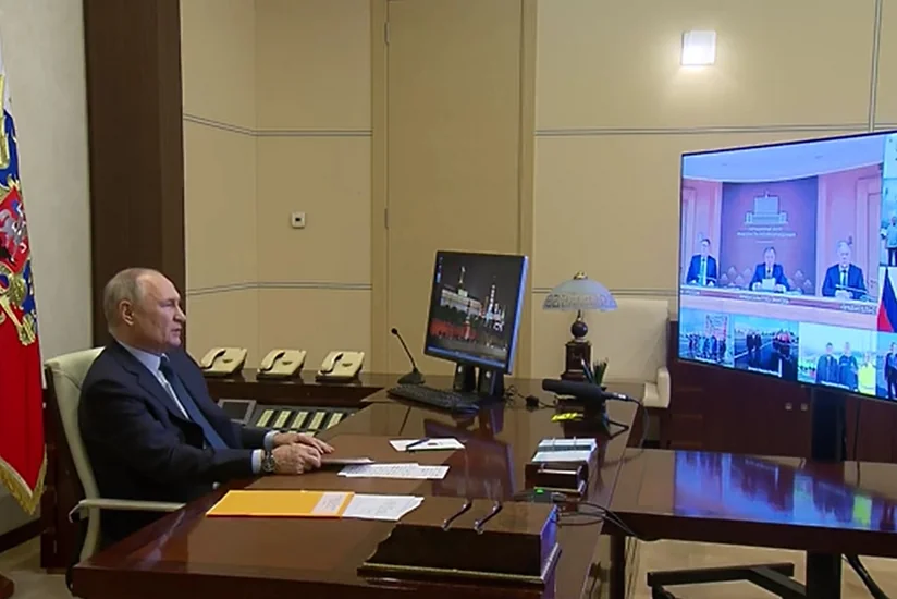 Vladimir Putin Azərbaycan sərhədinədək olan yolun açılışında iştirak edib