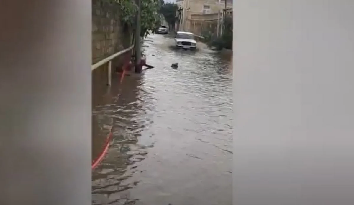 FHN: Subasmaya məruz qalan ərazilərdən yağış suları kənarlaşdırılıb