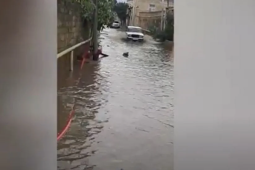 FHN: Subasmaya məruz qalan ərazilərdən yağış suları kənarlaşdırılıb