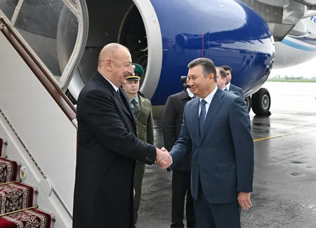 President Ilham Aliyev arrives in Tajikistan for state visit