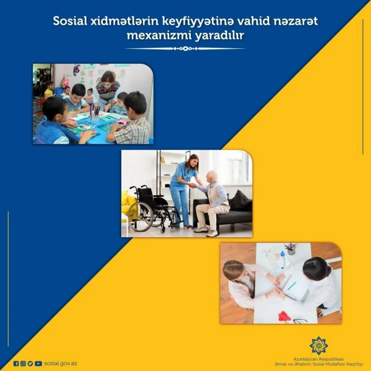 Sosial xidmətlərin keyfiyyətinə vahid nəzarət mexanizmi yaradılır