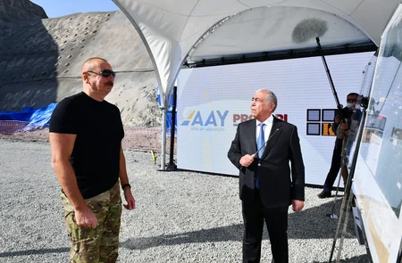 Ilham Aliyev views newly-constructed tunnel on Kalbajar-Lachin highway