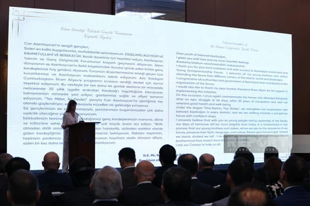 Türkiyə Prezidenti Bakıda keçirilən forumun iştirakçılarına müraciət edib