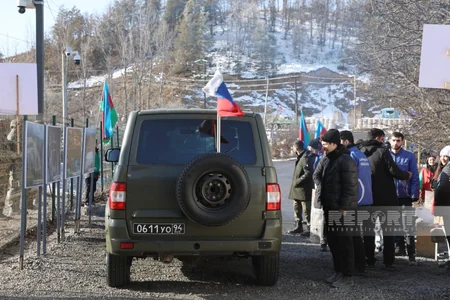 65 cars of Russian peacekeepers move freely on Khankandi-Lachin road