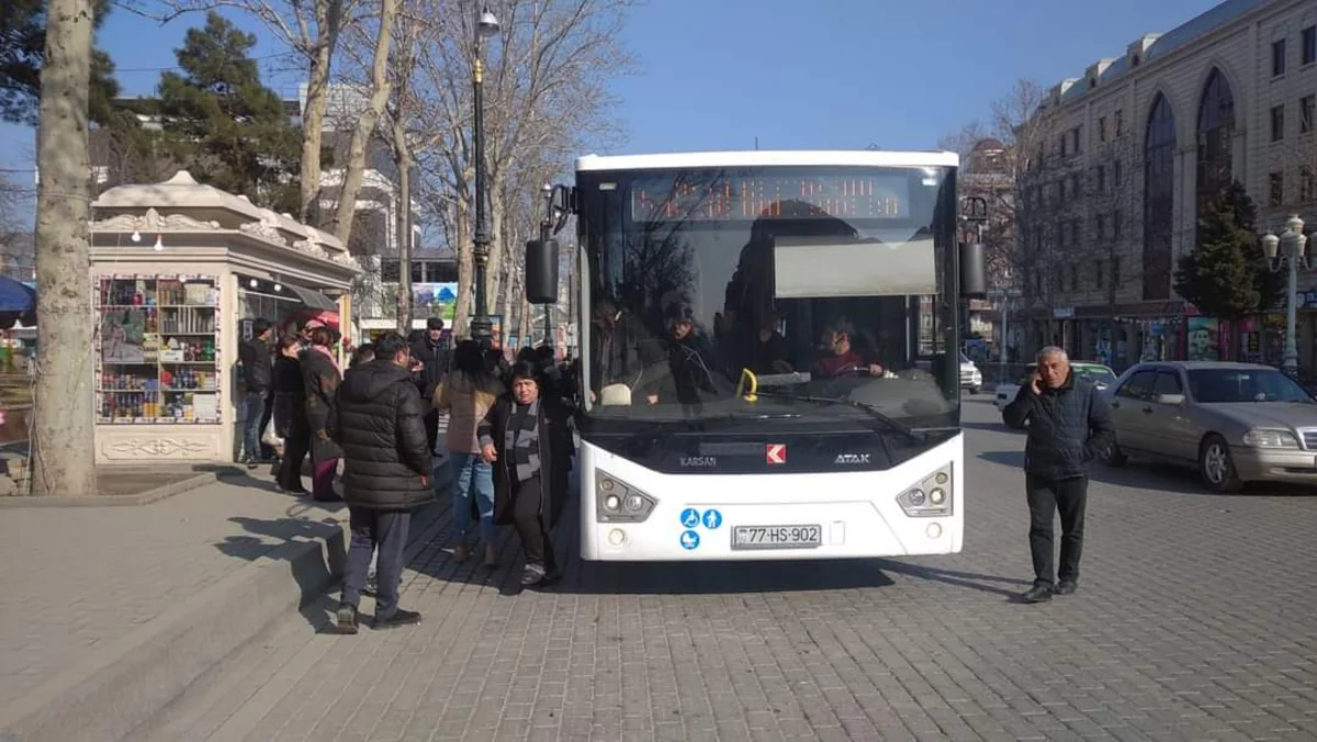 Gəncədə xəttə yeni avtobuslar buraxılıb