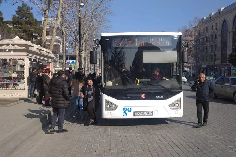 Gəncədə xəttə yeni avtobuslar buraxılıb