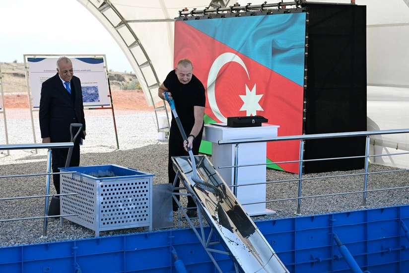 İlham Əliyev Cəbrayılda alkoqolsuz içki məhsulları istehsalı kompleksinin təməlini qoyub - YENİLƏNİB