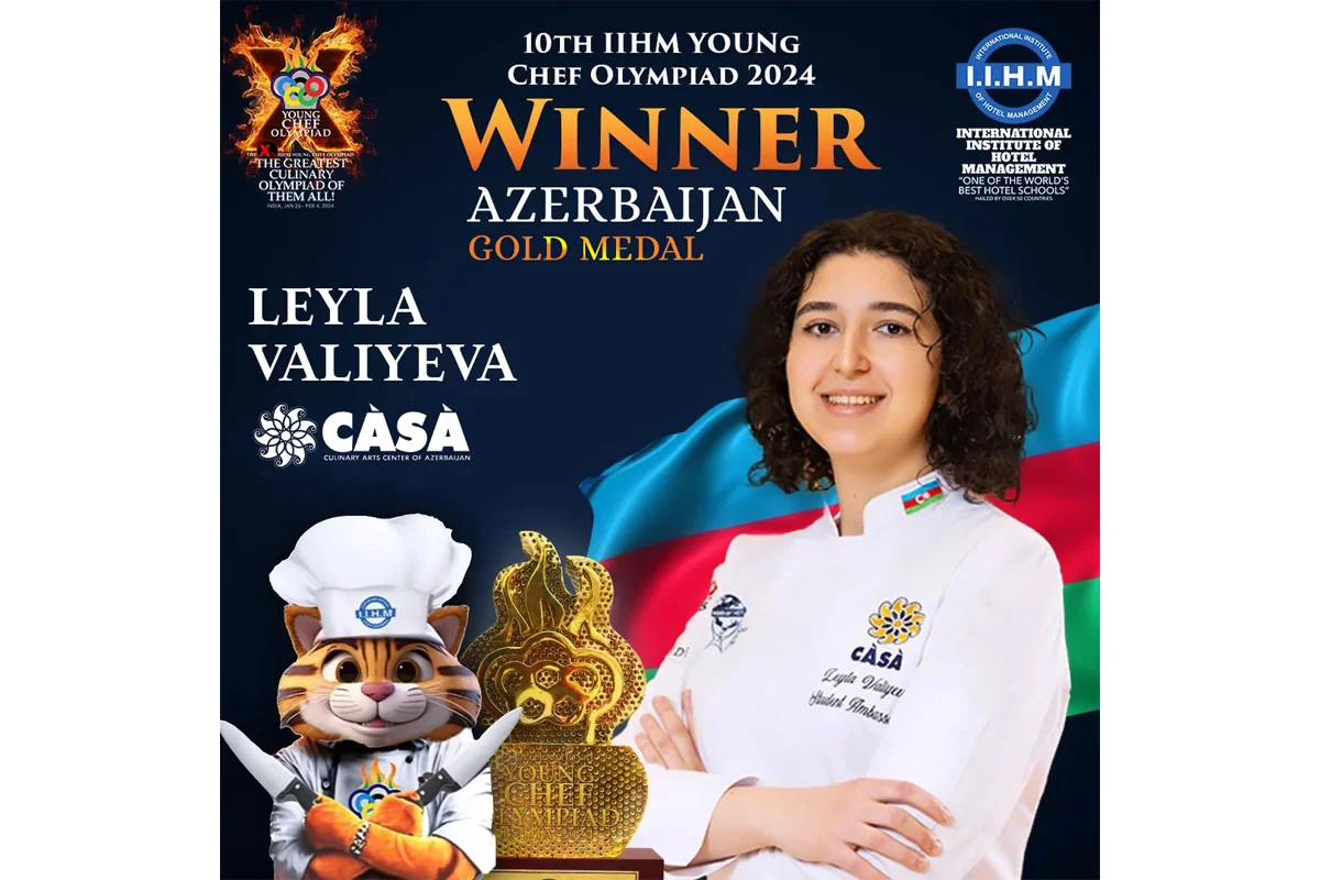 CÀSÀ -nın tələbəsi Beynəlxalq Gənc Aşpazlar Olimpiadasında qızıl medal qazandı - FOTO