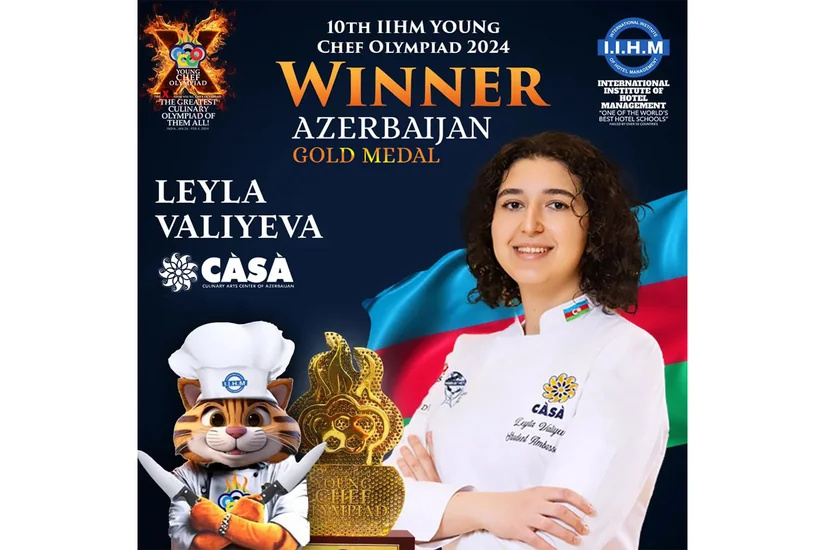 CÀSÀ -nın tələbəsi Beynəlxalq Gənc Aşpazlar Olimpiadasında qızıl medal qazandı - FOTO