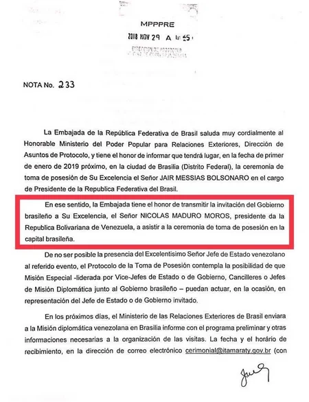 Мадуро отказался ехать на инаугурацию Болсонару