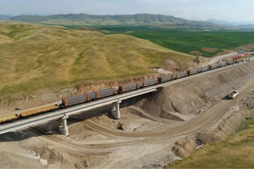 Horadiz-Ağbənd dəmir yolu xəttinin tikintisi 45 % tamamlanıb