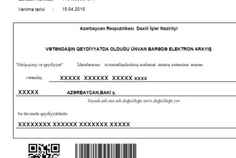 Azərbaycanda yaşayış yeri haqqında arayışı şəxsiyyət vəsiqəsilə almaq mümkün olacaq