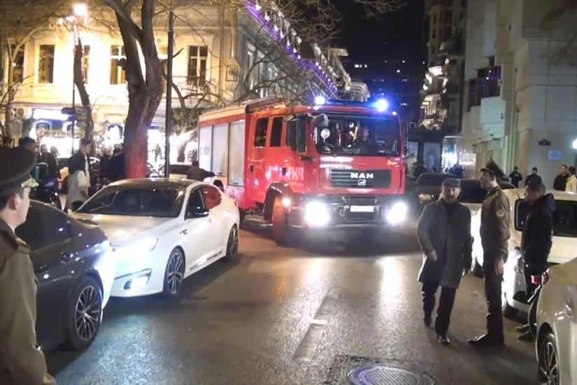 FHN “Fəvvarələr meydanı” ərazisində şərti yanğın təlimi keçirib