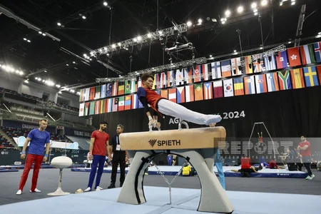 İdman gimnastikası üzrə Azərbaycan millisinin Dünya Kuboku öncəsi açıq məşqi keçirilib