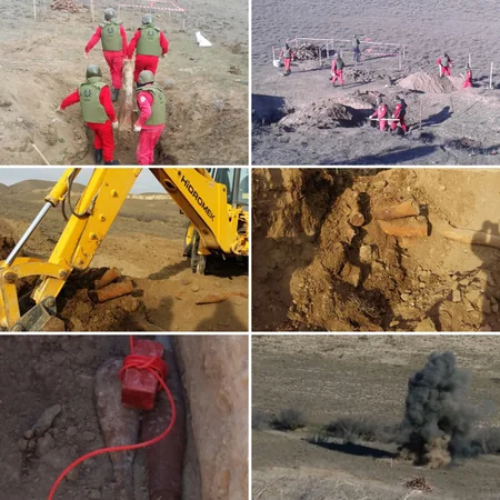 Ağstafada 517 ədəd müxtəlif növ partlamamış hərbi sursat aşkar olunub