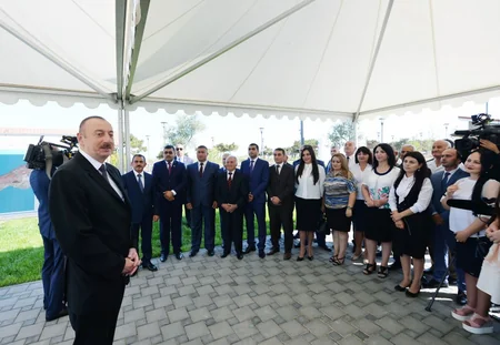 President Ilham Aliyev inaugurates drinking water supply project in Pirallahi district