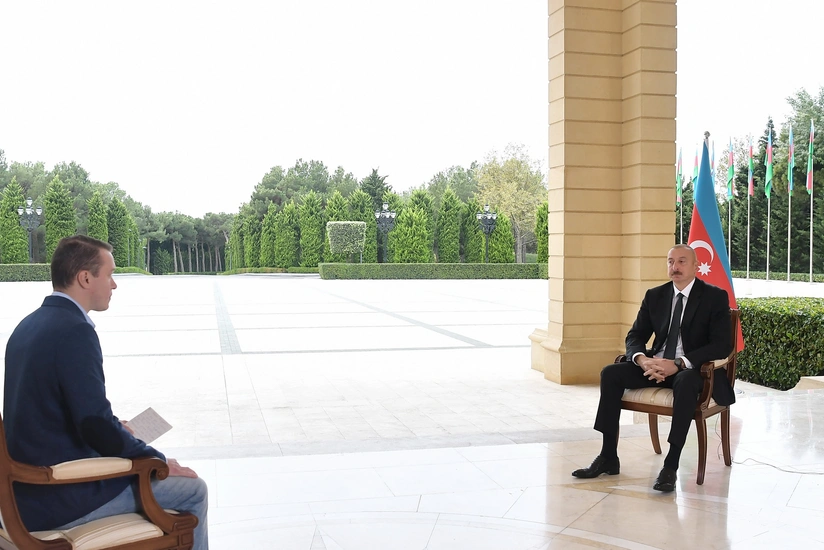 President Ilham Aliyev gives interview to Russian Perviy Kanal TV