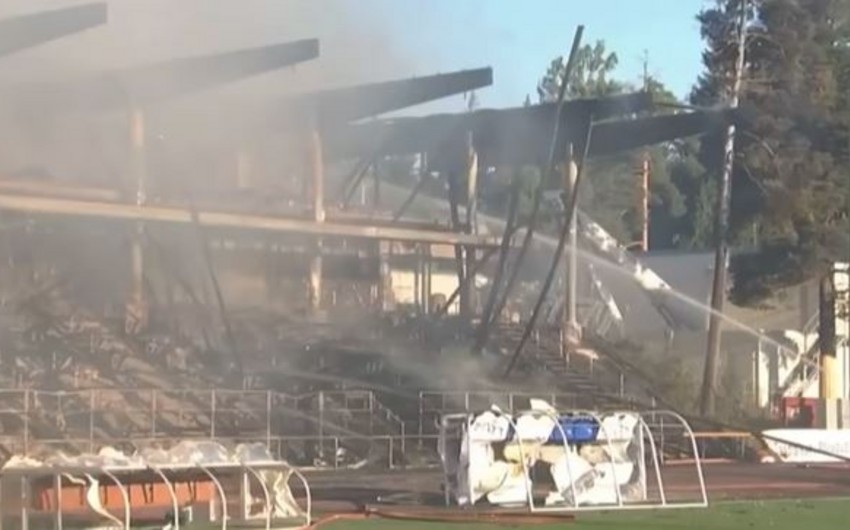Finlandiya klubuna məxsus stadionda yanğın baş verib