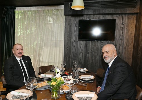Prezident İlham Əliyevlə Albaniyanın Baş nazirinin işçi nahar əsnasında görüşü olub