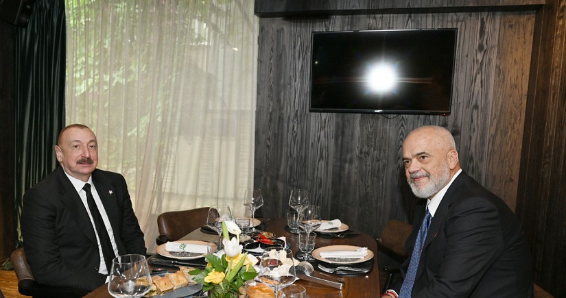 Prezident İlham Əliyevlə Albaniyanın Baş nazirinin işçi nahar əsnasında görüşü olub