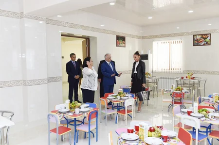 Azerbaijani first lady views newly renovated orphanage and kindergarten No.3 in Khatai