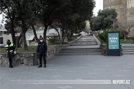 Xüsusi karantin rejimində olan Bakıdan - FOTOREPORTAJ