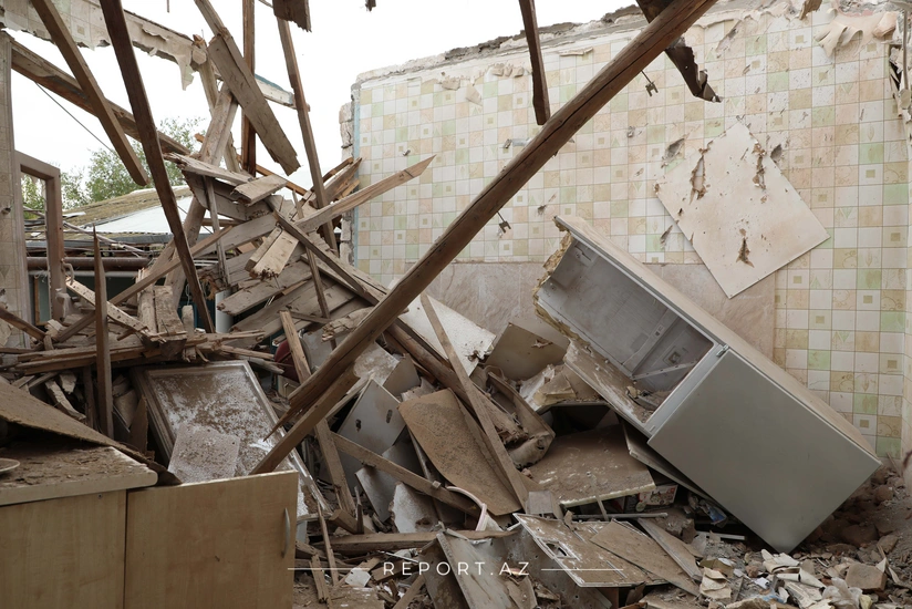 Ermənilər Tərtərə top mərmiləri atdı, evlər dağıldı