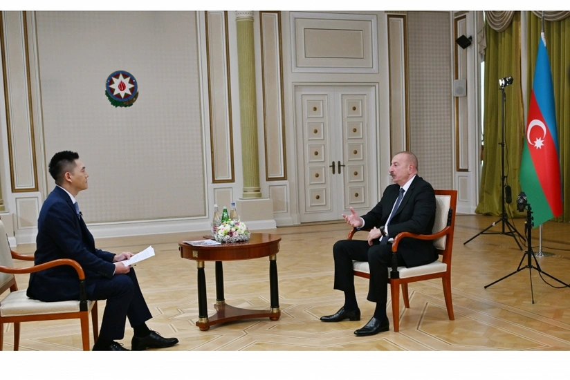 President of Azerbaijan Ilham Aliyev interviewed by China Media Group media corporation