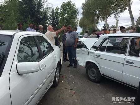 Tərtərdə zəncirvari yol qəzası baş verib, xəsarət alanlar var - FOTO