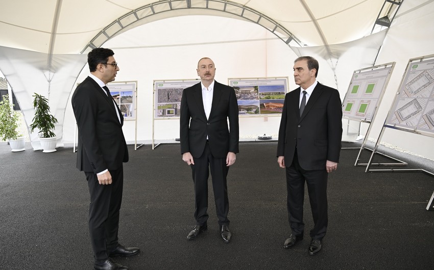 Gəncə şəhər stadionunun təməli qoyulub - YENİLƏNİB