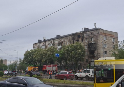 Kiyevə raket və dronlarla kütləvi hücum - FOTOREPORTAJ