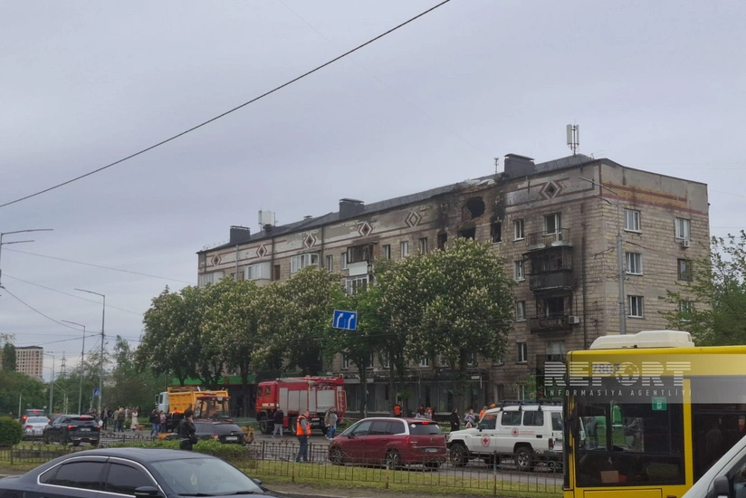 Photos from massive rocket, drone attack on Kyiv