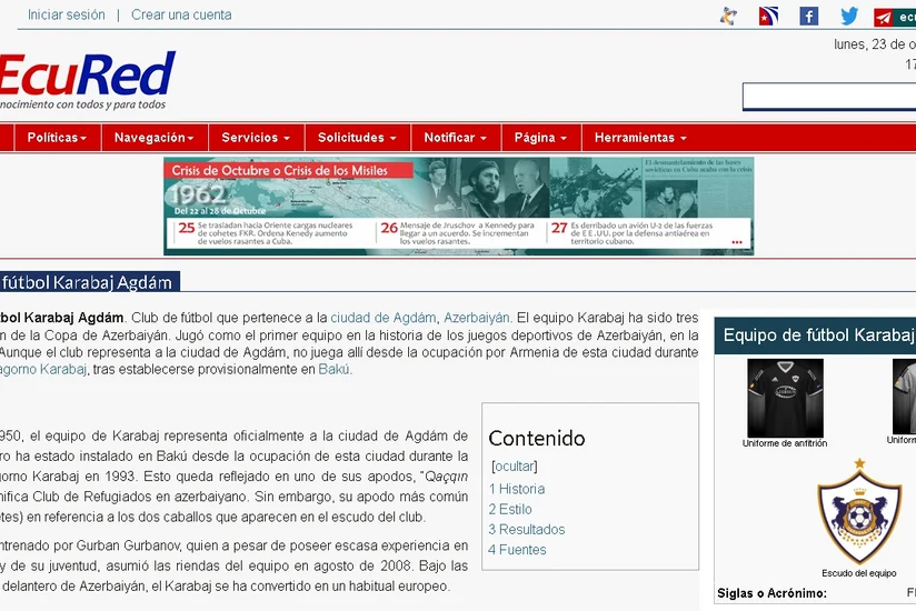 Cuban EcuRed encyclopedia adds an article about Azerbaijan's Qarabag FC